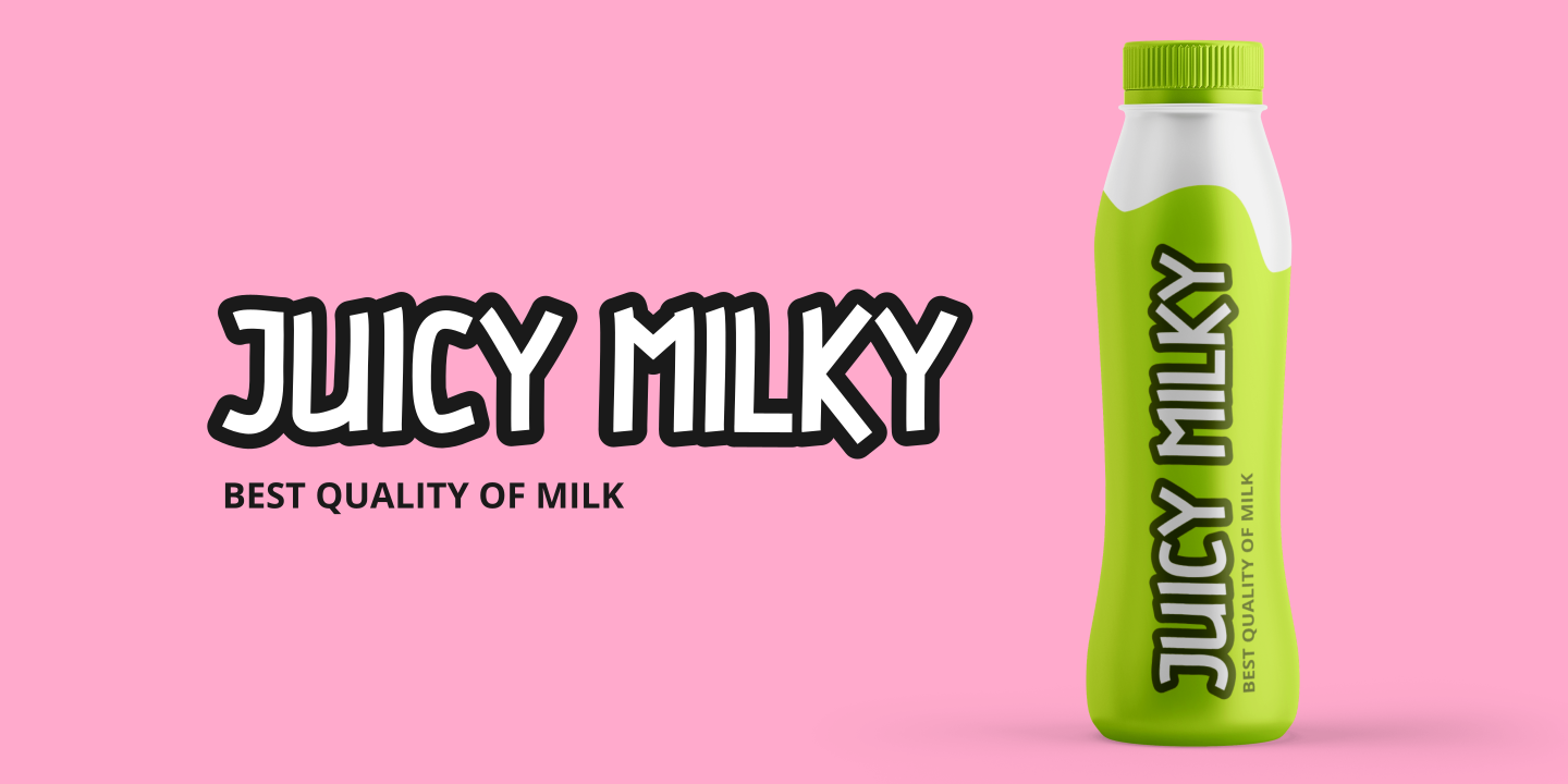 Пример шрифта Juicy Milky Regular